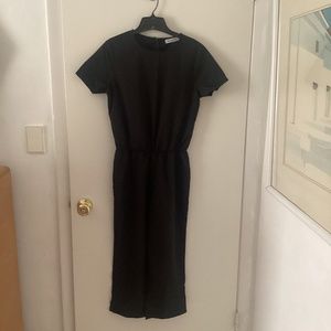 Miss Look Solid Black Jumpsuit NWOT Excellent Condition